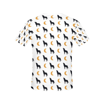 Wolf Moon Print Design LKS302 Women's  T-shirt