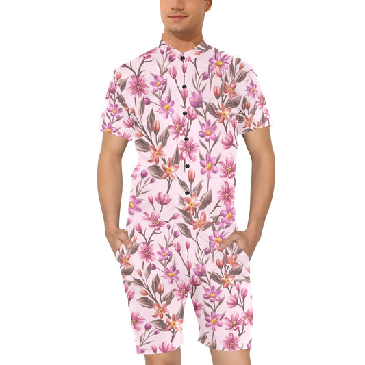 Summer Floral Pattern Print Design SF09 Men's Romper