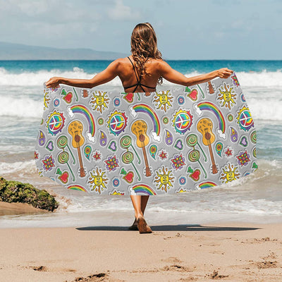 Hippie Print Design LKS306 Beach Towel 32" x 71"