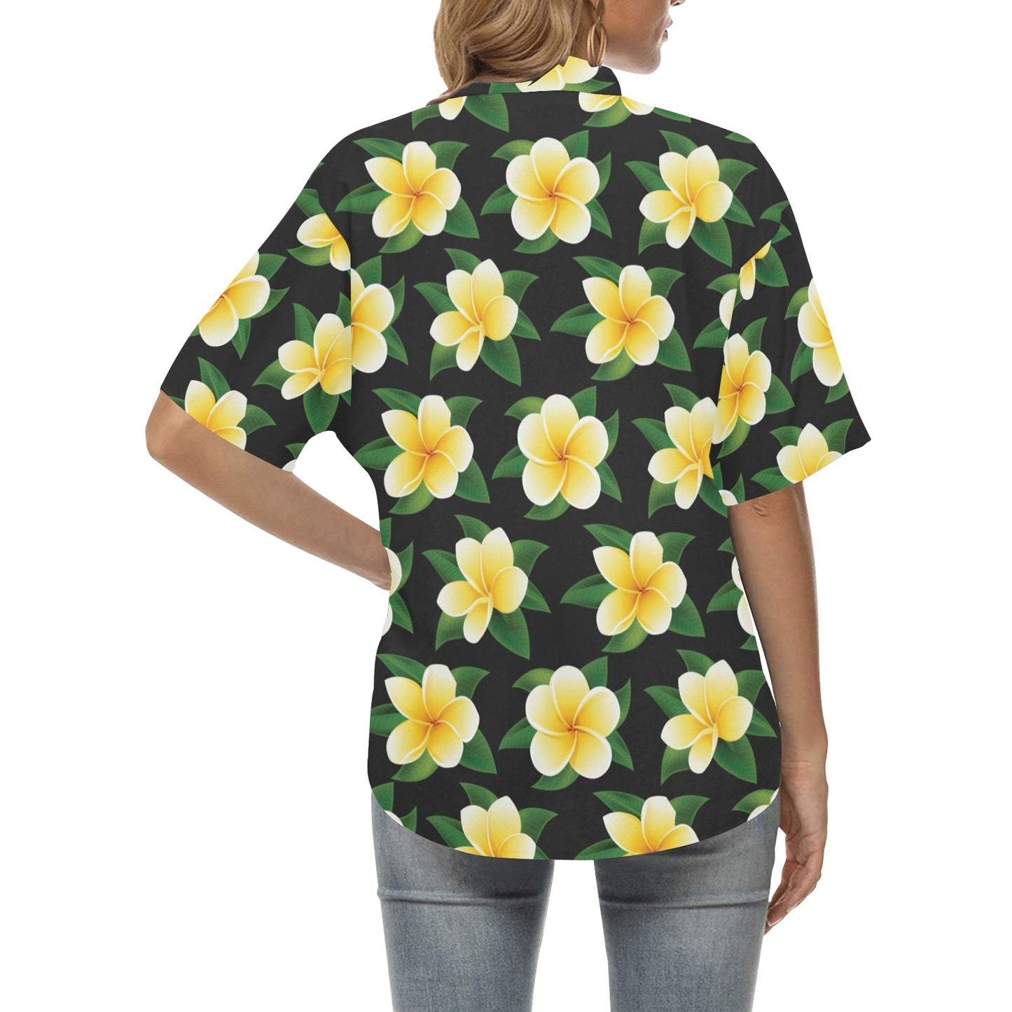 Plumeria Pattern Print Design A03 Women's Hawaiian Shirt