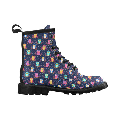 Owl Cute Themed Design Print Women's Boots