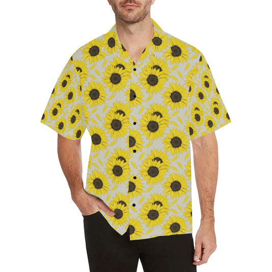 Sunflower Print Design LKS309 Men's Hawaiian Shirt