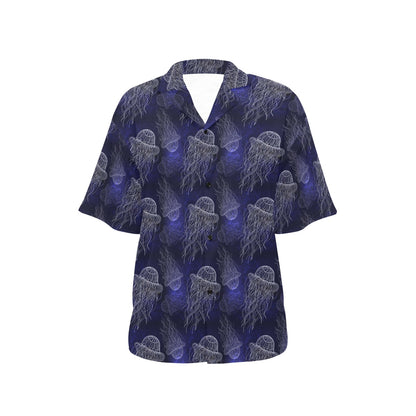Jellyfish Pattern Print Design 02 Women's Hawaiian Shirt