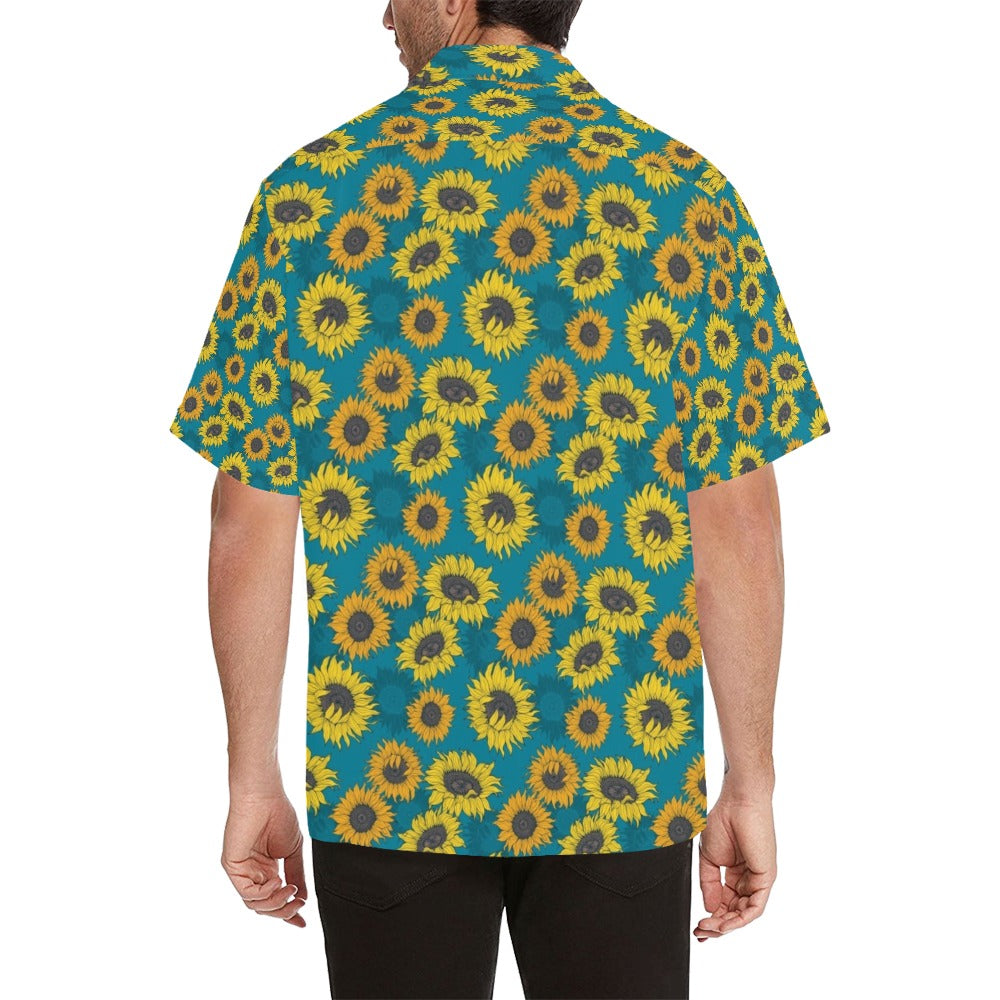 Sunflower Print Design LKS301 Men's Hawaiian Shirt
