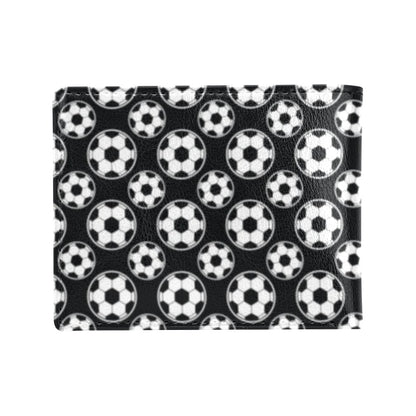 Soccer Ball Black Print Pattern Men's ID Card Wallet