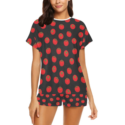 Tomato Print Design LKS305 Women's Short Pajama Set