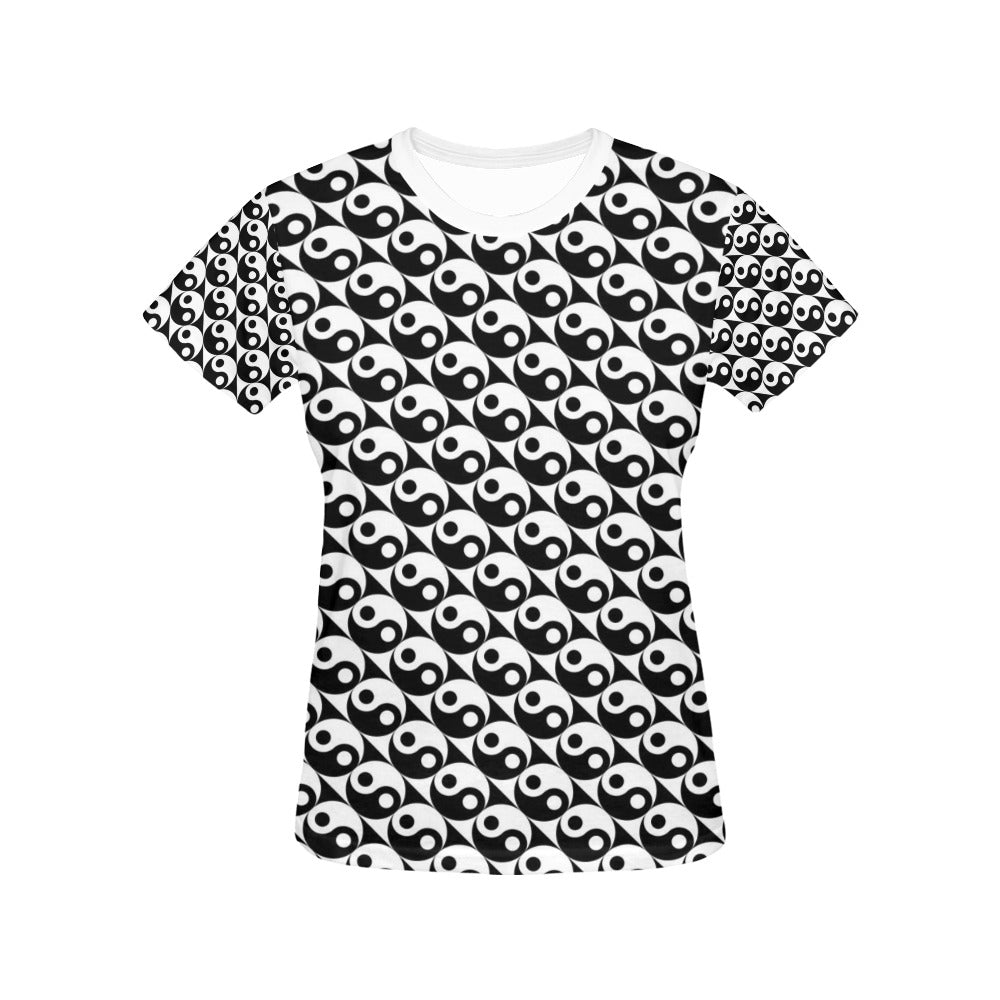 Yin Yang Print Design LKS304 Women's  T-shirt