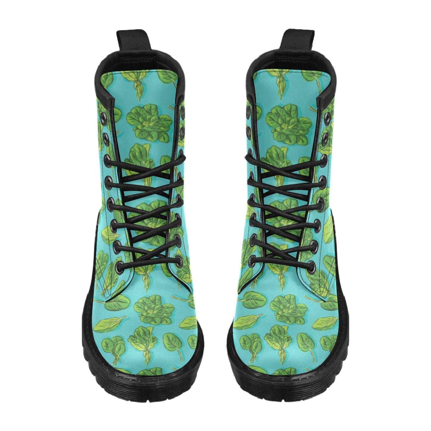 Spinach Print Design LKS301 Women's Boots