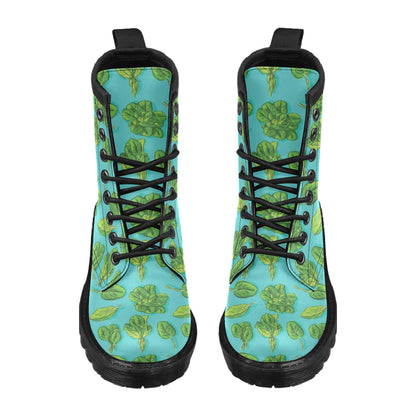 Spinach Print Design LKS301 Women's Boots