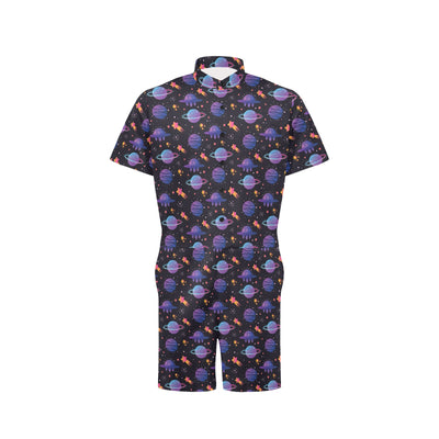 UFO Star Galaxy Print Design LKS308 Men's Romper