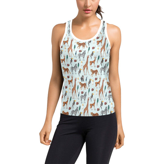 Safari Animal Print Design LKS306 Women's Racerback Tank Top