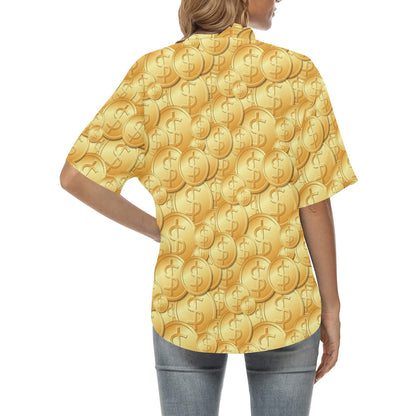 Dollar Pattern Print Design DO03 Women's Hawaiian Shirt