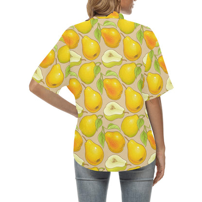 Pear Pattern Print Design PE05 Women's Hawaiian Shirt