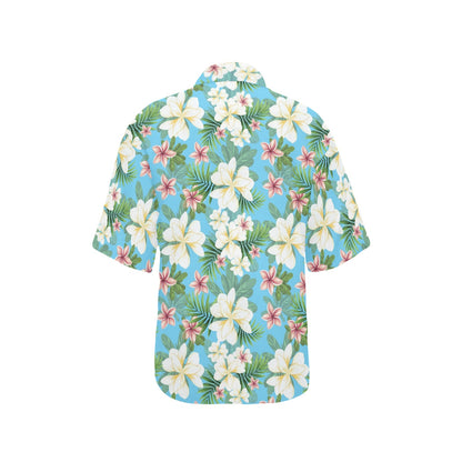 Plumeria Pattern Print Design PM028 Women's Hawaiian Shirt