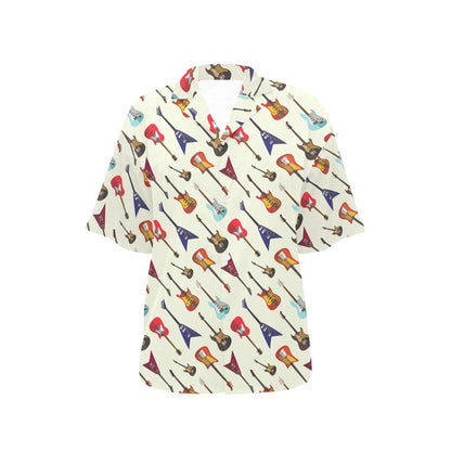 Electric Guitar Print Design LKS404 Women's Hawaiian Shirt
