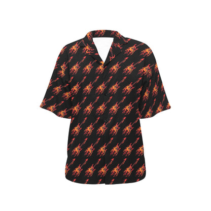 Electric Guitar Print Design LKS406 Women's Hawaiian Shirt