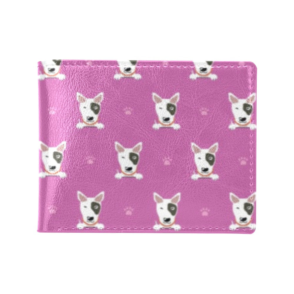 Bull Terrier Happy Print Pattern Men's ID Card Wallet