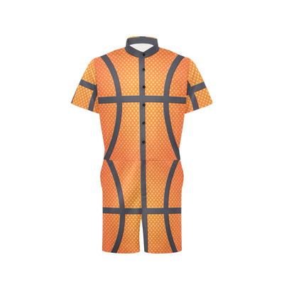 Basketball Texture Print Pattern Men's Romper