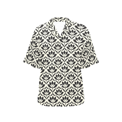 Lotus Pattern Print Women's Hawaiian Shirt