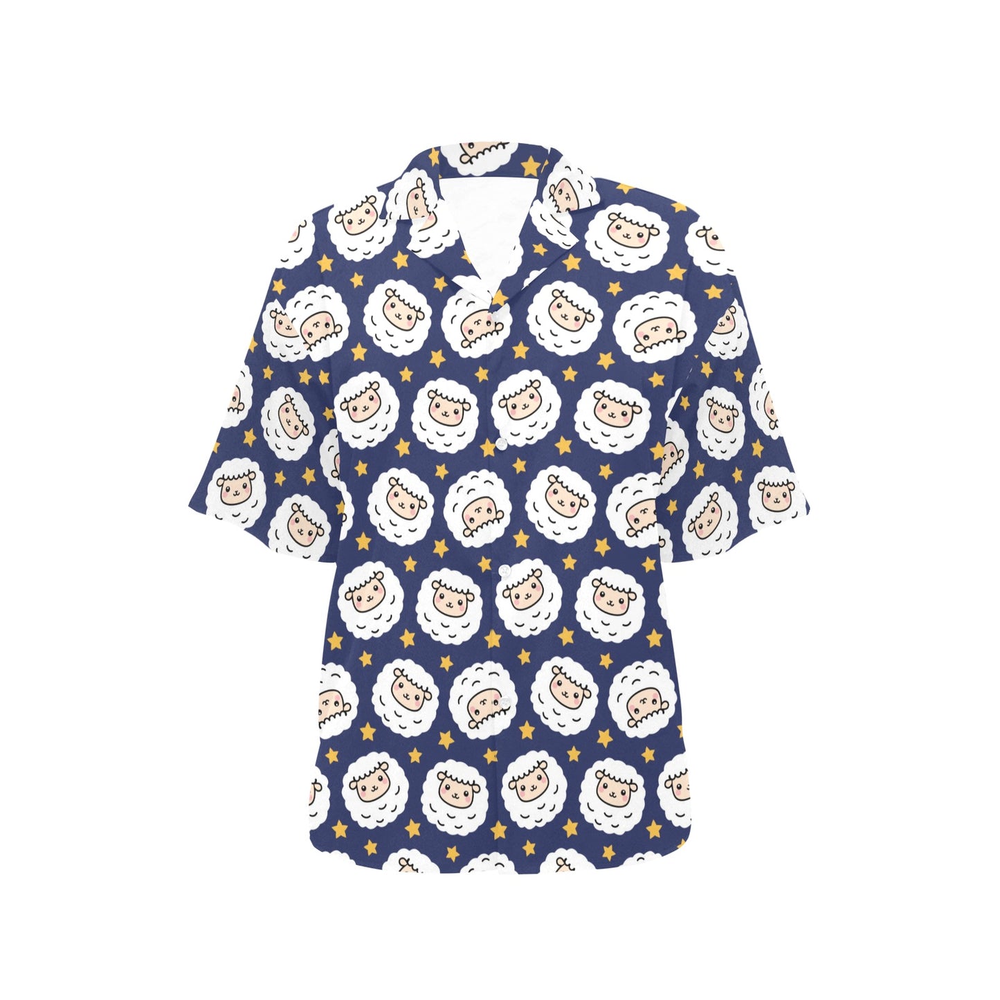 Sheep Print Design LKS402 Women's Hawaiian Shirt