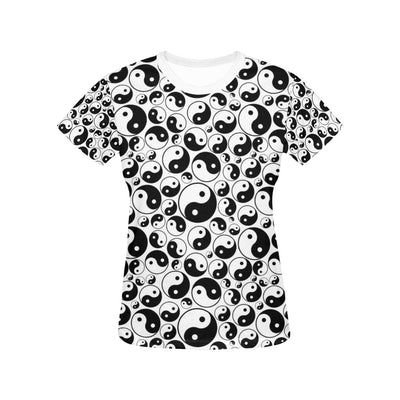 Yin Yang Print Design LKS302 Women's  T-shirt