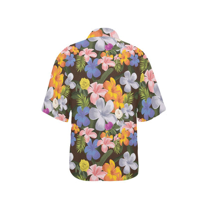 Plumeria Pattern Print Design PM03 Women's Hawaiian Shirt
