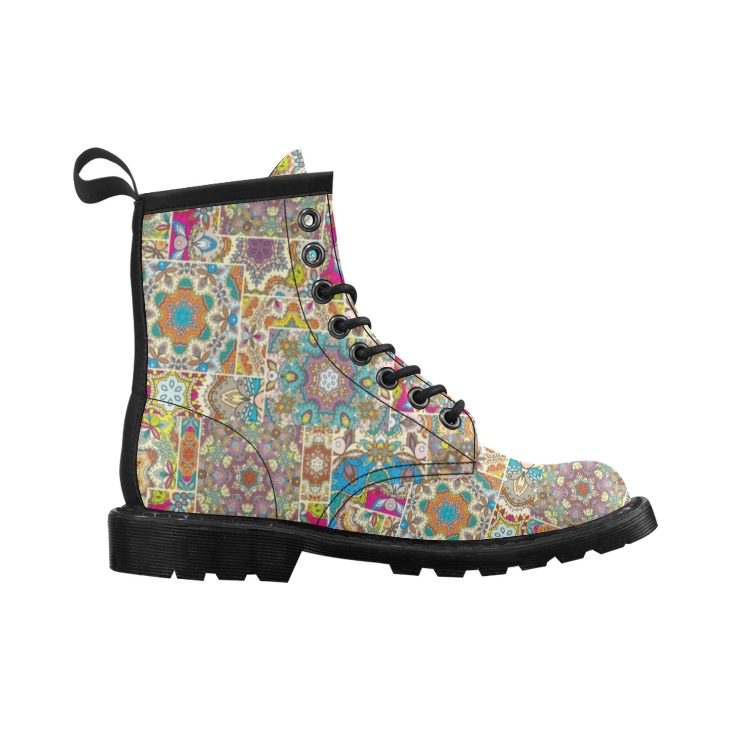 Patchwork Print Design LKS402 Women's Boots