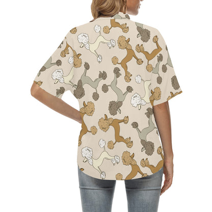 Poodle Pattern Print Design A01 Women's Hawaiian Shirt