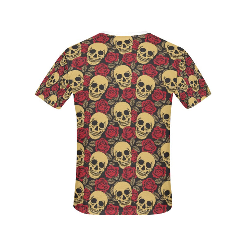 Skull And Roses Print Design LKS302 Women's  T-shirt