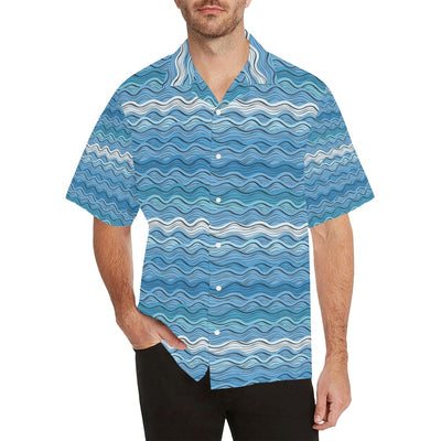 Wave Print Design LKS301 Men's Hawaiian Shirt