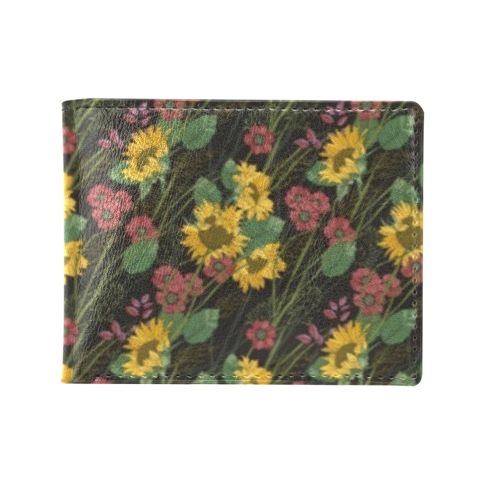 Sunflower Print Design LKS303 Men's ID Card Wallet