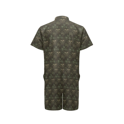 Skull Camo Style Print Design LKS308 Men's Romper