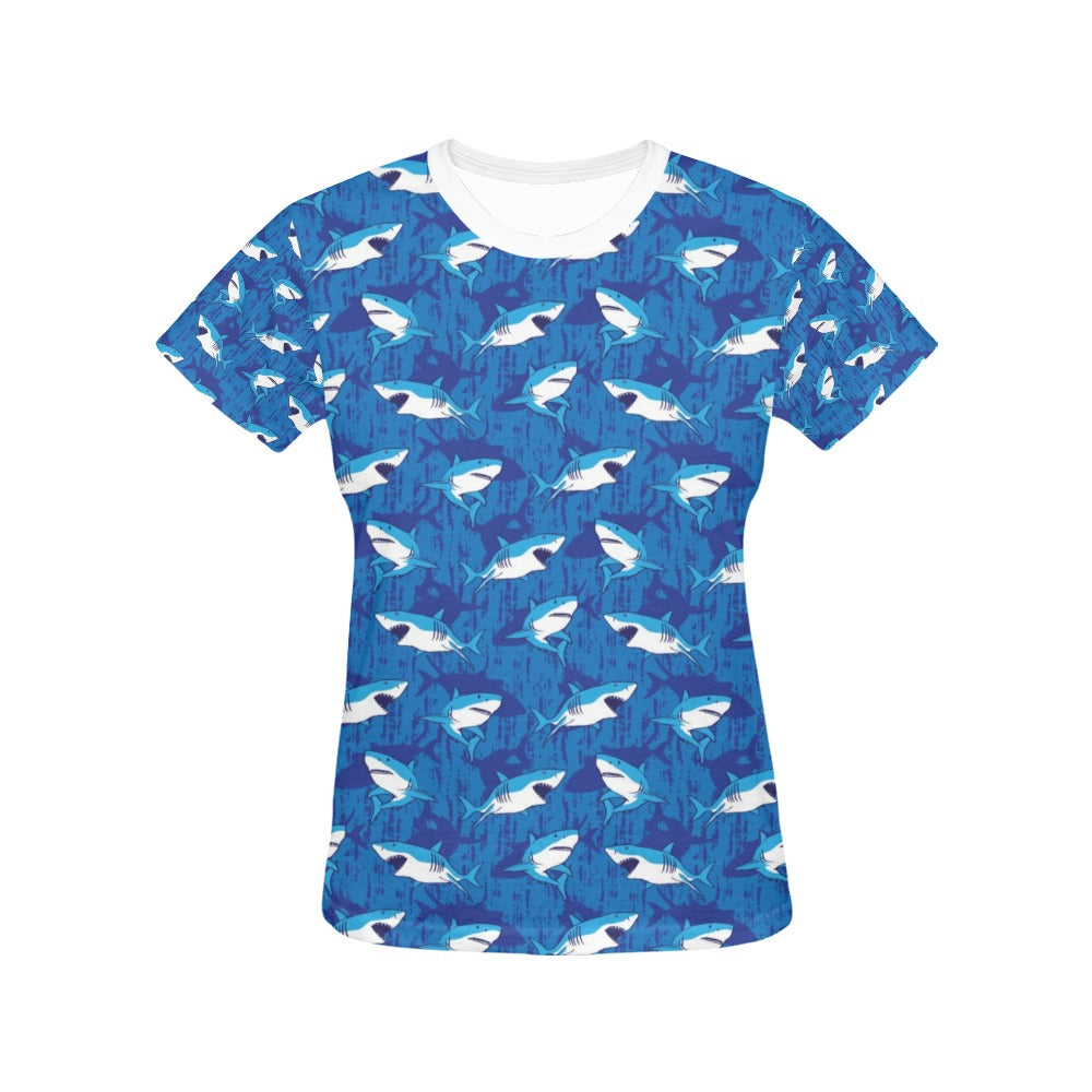 Shark Print Design LKS308 Women's  T-shirt