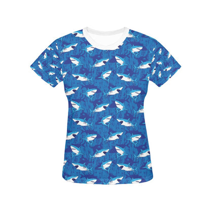 Shark Print Design LKS308 Women's  T-shirt