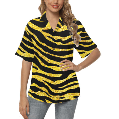 zebra Gold Women's Hawaiian Shirt