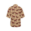 Brown Horse Print Pattern Women's Hawaiian Shirt