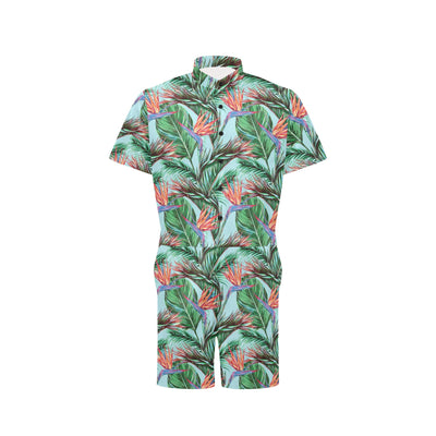 Bird Of Paradise Pattern Print Design BOP01 Men's Romper