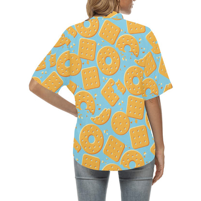 Cracker Pattern Print Design 02 Women's Hawaiian Shirt