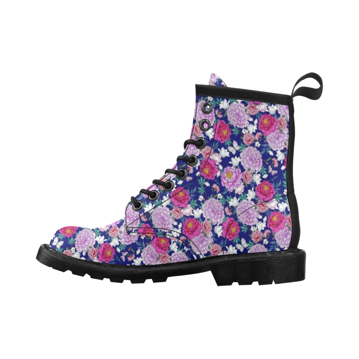 Dahlia Pattern Print Design DH013 Women's Boots