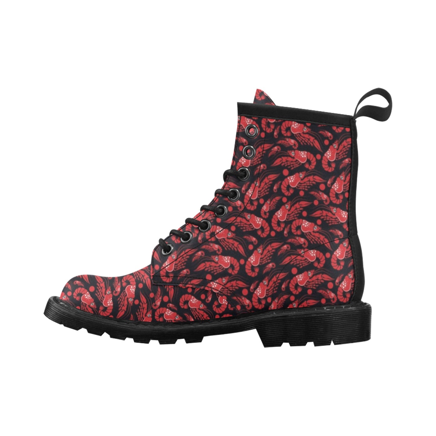 Shrimp Print Design LKS303 Women's Boots