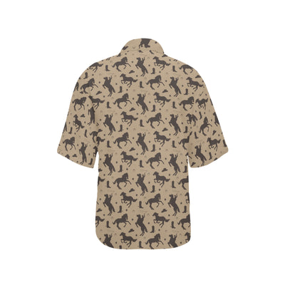 Cowboy Pattern Print Design 05 Women's Hawaiian Shirt