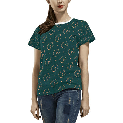 Horse Head Print Design LKS302 Women's  T-shirt