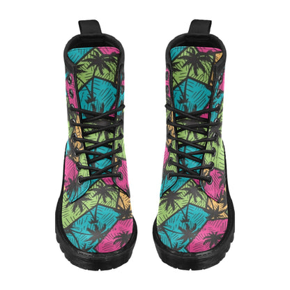 Palm Tree Pattern Print Design PT09 Women's Boots
