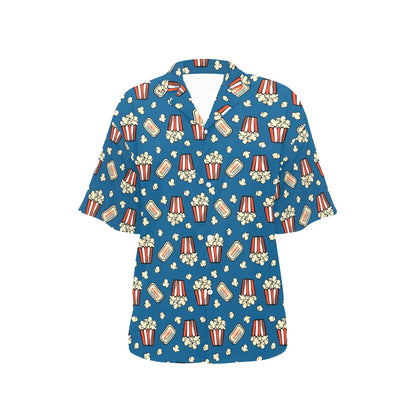 Popcorn Pattern Print Design A03 Women's Hawaiian Shirt