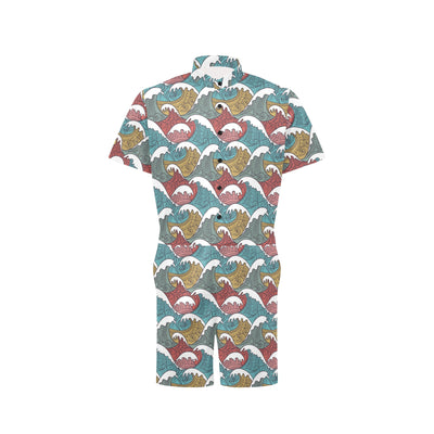 Tribal Wave Pattern Print Men's Romper