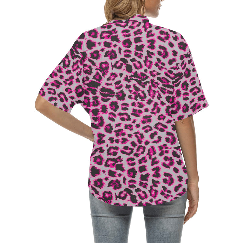 Leopard Pattern Print Design 02 Women's Hawaiian Shirt