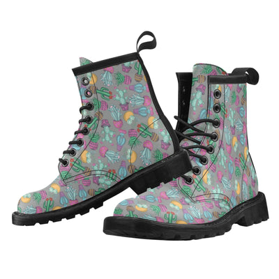 Cactus Colorful Print Pattern Women's Boots