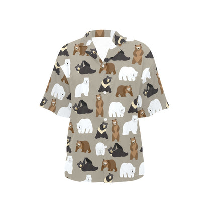 Bear Pattern Print Design BE03 Women's Hawaiian Shirt