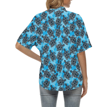 Tribal Pattern Print Design LKS307 Women's Hawaiian Shirt