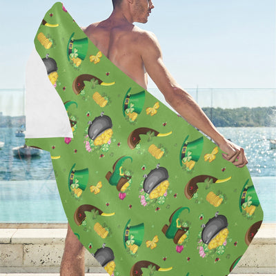 Shamrock Saint Patrick's Day Print Design LKS306 Beach Towel 32" x 71"